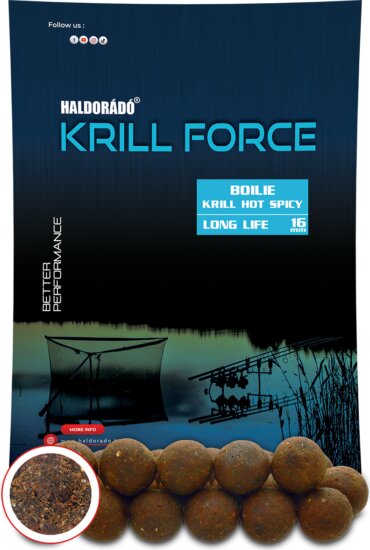 Haldorádó KRILL FORCE Boilie Long Life 16 mm - Krill Hot Spicy