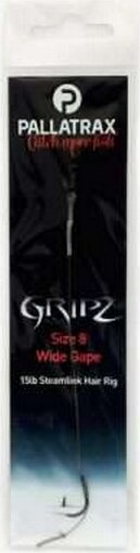 Pallatrax Gripz Wide Gape Hair Rigs Size 8 12Lb Fluoro
