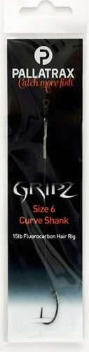 Pallatrax Gripz Curve Shank Hair Rigs Size 8 15Lb Steamlink