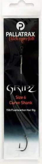 Pallatrax Gripz Curve Shank Hair Rigs Size 6 15Lb Braid