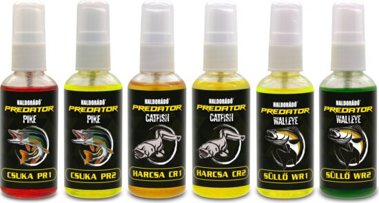 Haldorádó PREDATOR ragadozó aroma spray - MIX-6 / 6 íz egy dobozban