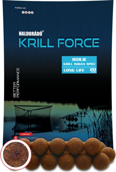 Haldorádó KRILL FORCE Boilie Long Life 20 mm - Krill Indian Spice