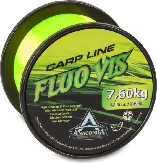 ANACONDA Fluovis Green Carp Line monofil zsinór zöld