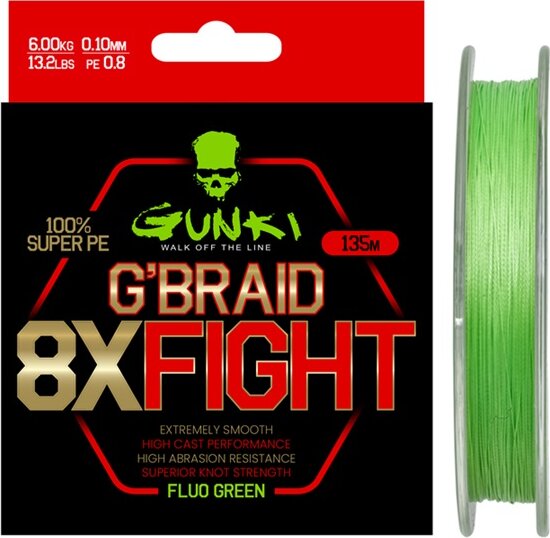 Gunki G Braid 8X Fighting (Pe1,5) 135m 0,17mm 11,0kg