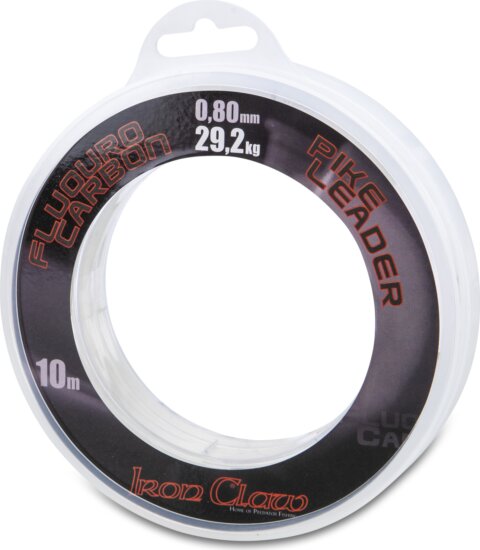 IRON CLAW FluoroCarbon Pike Leader csukázó előke / 0,80mm / 10m / 9,29kg
