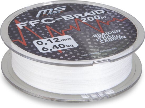 MS RANGE FFC-Braid fehér fonott zsinór fluorocarbon szállal fonva / 0,09mm / 200m / 4,8kg