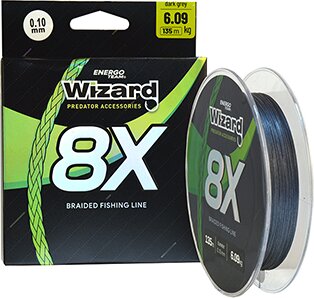 Wizard 8X Fonott Zsinór Dark Grey 0,14 mm 8,52Kg 135M