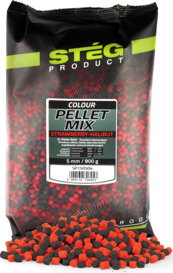 Stég Pellett Mix 800g 5mm Eper-Halibut