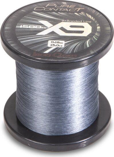 IRON CLAW Pure Contact X9 Grey fonott zsinór / 0,21mm / 1500m / 17,00kg