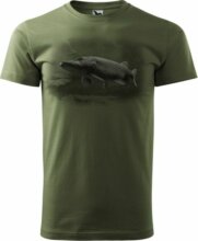 Férfi póló csuka közép khaki