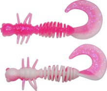 Berkley PowerBait PWRBT PWR Curly 55mm Pink/White gumihal