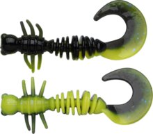 Berkley PowerBait PWRBT PWR Curly 40mm Black/Snsne Ylw gumihal