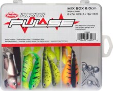 Berkley PowerBait Pulse Shad Box 8cm incl Jigheads 16/4ps gumihal