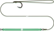 MADCAT BUNGEE PELLET RIG 70CM 0.95MM 3/0 SP harcsázó előkötött szerelék