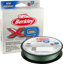 Berkley x9 Braid; 300m | 328yd, 0,14mm, 14,2kg, Low-Vis Green fonott pergető zsinór