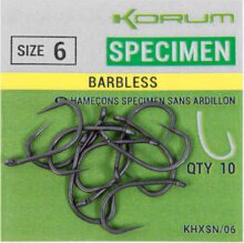 Korum XPERT SPECIMEN BARBLESS HOOKS - SIZE 12