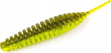 FISHUP Tanta 3" (6pcs.), #204 - Green Pumpkin/Chartreuse gumihal