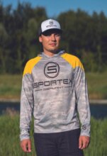 Sportex Solar Upf-50 Uv Álló Kapucnis Felső XXL Yellow Grey Camou