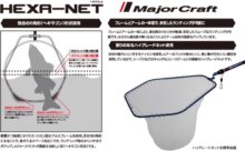 Major Craft Hexa Net Meritőfej M 55X50cm Black