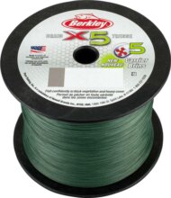 Berkley x5 Braid; 2000m | 2188yd, 0,14mm, 14,2kg, Low-Vis Green fonott pergető zsinór