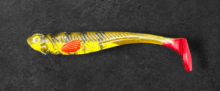 Alpha Tackle Avci Glitter Perch olive / sárga / piros farokkal / 12cm
