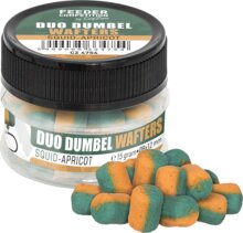 Feeder Competition Duo Dumbel Wafters horogcsali, o8x12mm, squid(tintahal), sárgabarack, 15g