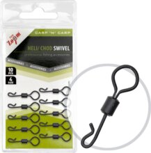 CarpZoom Bojlis nagy karikával ellátott gyorskapocs, #4mm, matt fekete, 10db