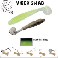 Herakles Viber Shad 3.8" 9.7cm Black Chartreuse