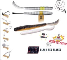 Herakles Leftail Worm 4.8" 12cm Black Red Flakes