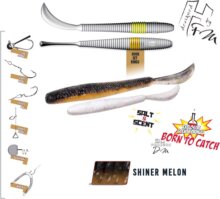 Herakles Leftail Worm 3.4" 8.6cm Shiner Melon