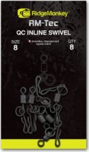 Ridgemonkey Rm-Tec Quick Change Inline Swivel Size8 Gyorskapcsos Forgó 8db