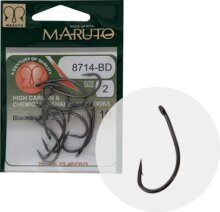 Maruto Horog 8714Bd Carp Hooks Hc T.d.e.5° Barbed Forged Black Nickel 10