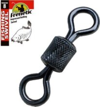 Frenetic Hengeres forgó, Frenetic Impressed Rolling Swivel, 4/0, 5db/ comag, Fekete