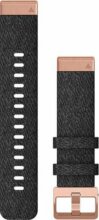Garmin Óraszíj 20 mm nylon fekete nylon, Rose Gold csat (QuickFit) Fenix 6S