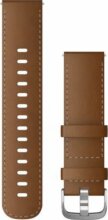 Garmin Óraszíj 22 mm barna bőr, ezüst csat (Italian Leather) (Quick Release) Vívoactive 4 130-200 mm