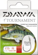 Daiwa Tournament süllőző horog (silver, 70cm, #2, 0.25mm, 10db)