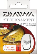 Daiwa Tournament pontyozó horog (black, 60cm, #2, 0.30mm, 10db)