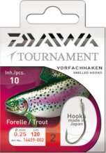 Daiwa Tournament pisztrángozó horog (silver, 120cm, #4, 0.25mm, 10db)