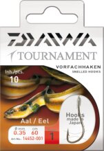 Daiwa Tournament angolnázó horog (bronzed, 60cm, #2, 0.35mm, 10db)