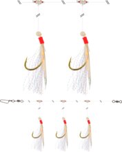 Daiwa GrandWave tőkehalazó szerelék (white, 150.0cm, #4/0, 3horog)