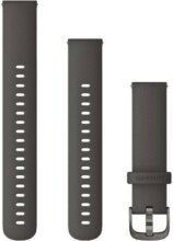 Garmin Óraszíj 18 mm sötétszürke szilikon, szürke csat (Quick Release) Venu 2S 110-195 mm