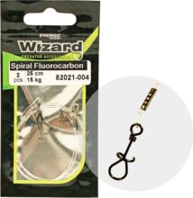 Wizard Spirál Kapocs 3 Fluorocarbon Előke 11Kg 25Cm 2db/cs