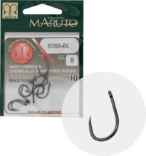 Maruto Horog 8366Bl Carp Hooks Barbless Straight Eye Forged Reversed Ringed Hc Black Nickel 8