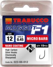 Trabucco F1maggot mikro szakállas horog 18 15 db