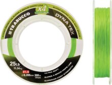 Trabucco Dyna-Tex X4 Power 150m 0,128mm lime sárga fonott zsinór
