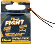 K-Karp Dyna Tex Fight Core 5m 45 lb camou barna előkezsinór