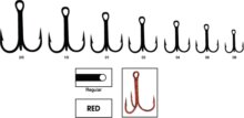 Trabucco Treble red 4 háromágú horog 5db/csg