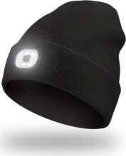 Kötött Sapka Újratölthető Led Lámpával Rózsaszín