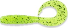 Fishup_Mighty Grub 4.5" 4Pcs.055 - Chartreuse/Black