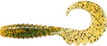 Fishup_Fancy Grub 1" 12Pcs.036 - Caramel/Green & Black